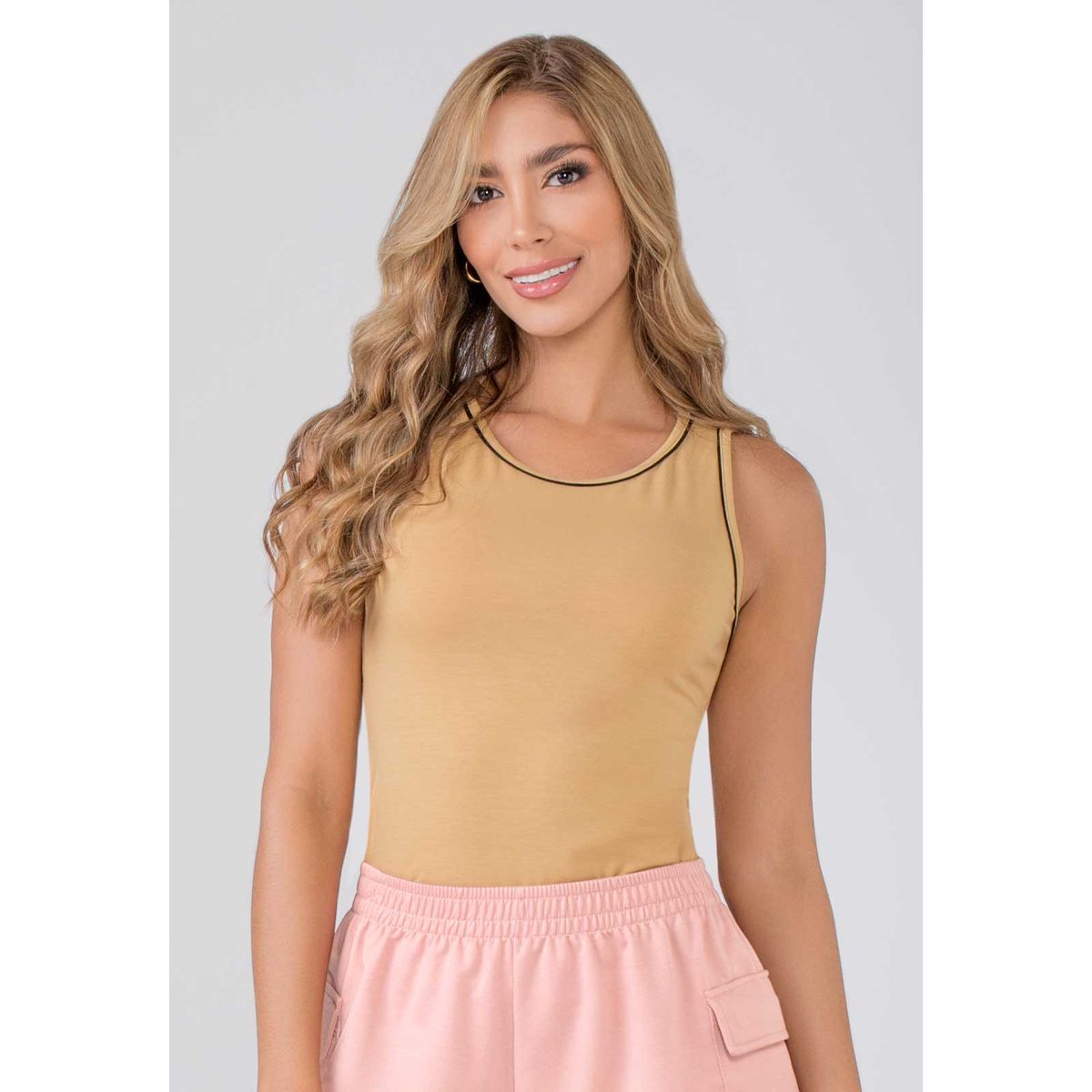 MARKETING PERSONAL - Camiseta Mujer Beige Mp 141