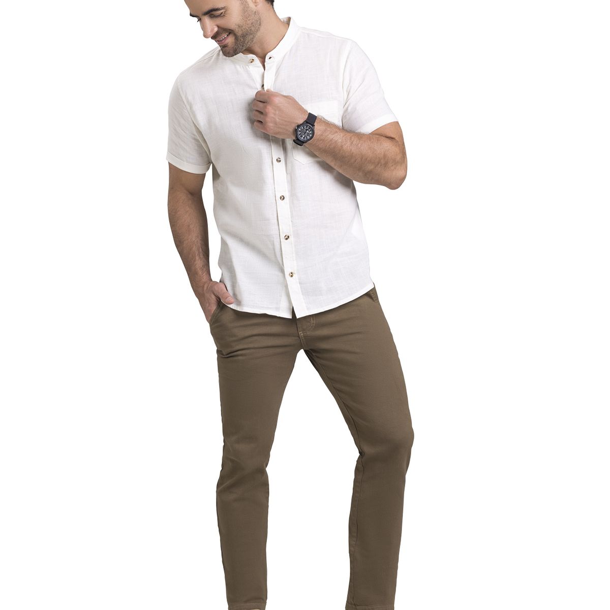 MARKETING PERSONAL - Camisa Hombre Beige Mp 3139