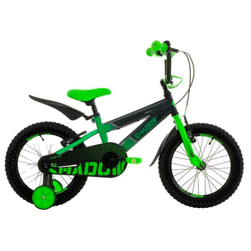 GW - Bicicleta Para Niños Rin 16 GW Shadow Negro Verde