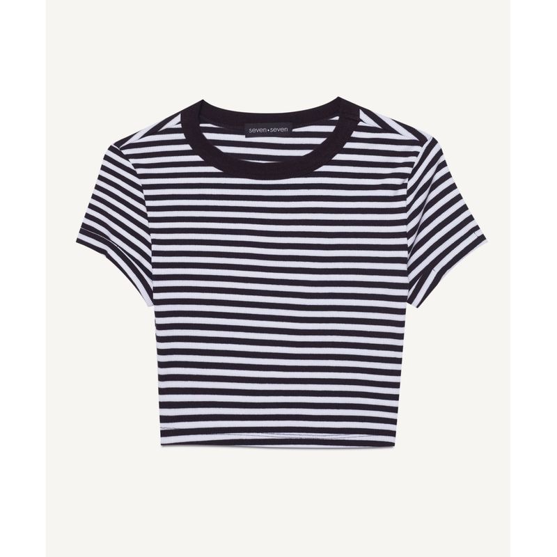 SEVEN SEVEN - Camiseta Para Mujer Manga Corta Cuello Redondo Color Negro Marca Seven Seven #28095626
