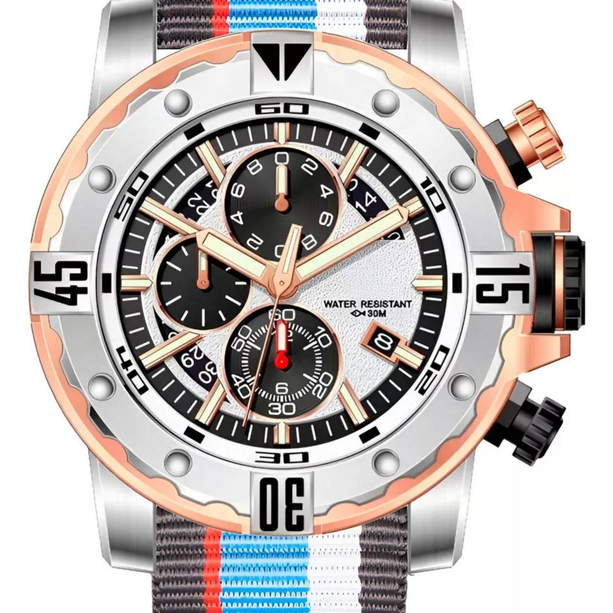 GFORCE - Reloj G-force H4054g Cronografo Funcional Nylon + Estuche