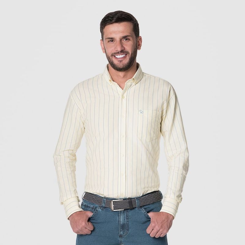 LEC LEE - Camisa Casual Hombre Lec Lee Amarilla