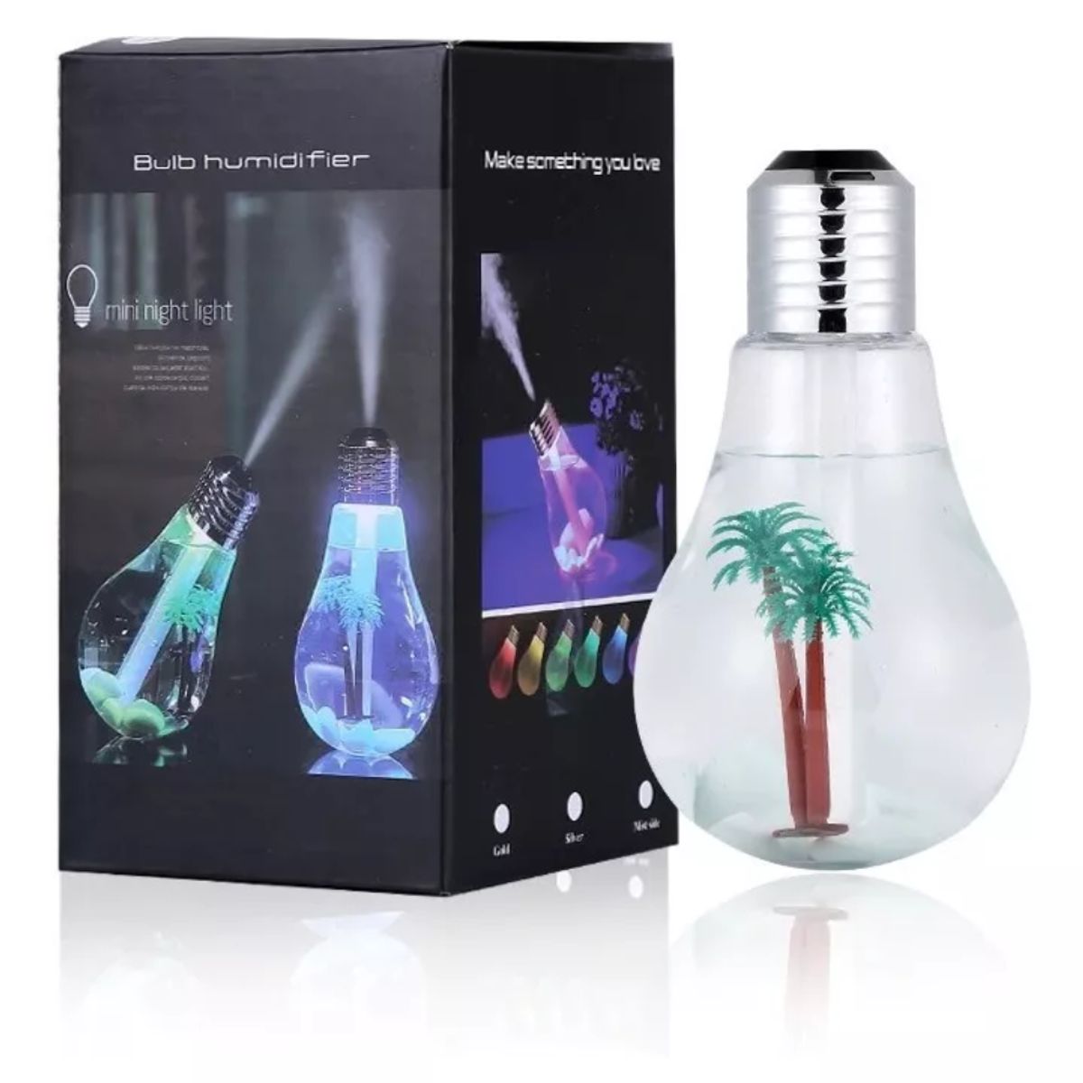 GENERICO - Humidificador Ultrasónico 400ml Diseño Bombillo Con Esencia