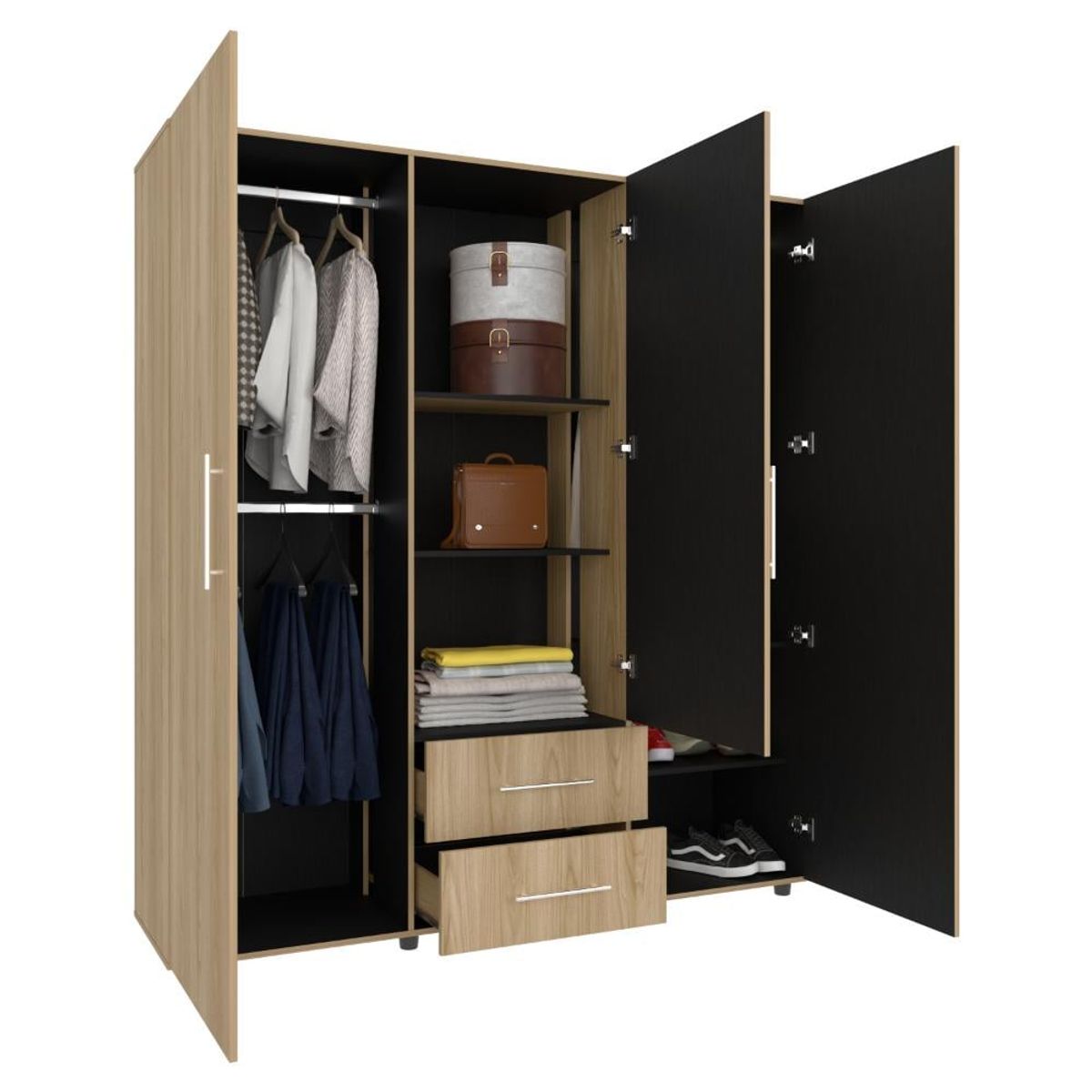 RTA DESIGN - Closet Grays Fresno Europeo y Wengue puerta con Espejo