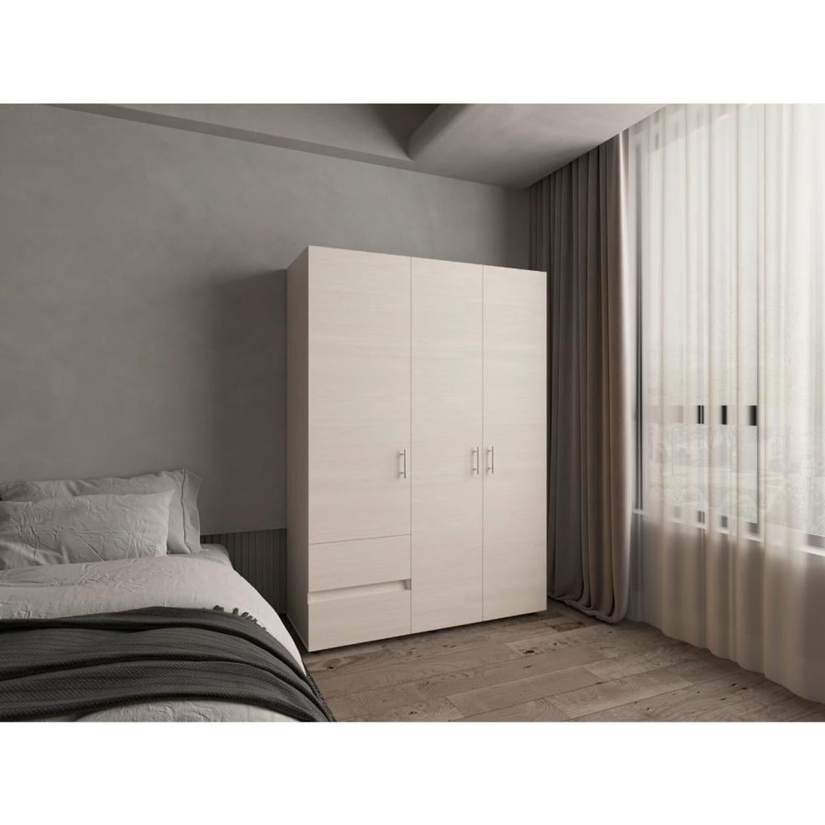 RTA DESIGN - Closet Light 140 Nevado y Blanco con tres puertas abatibles_.