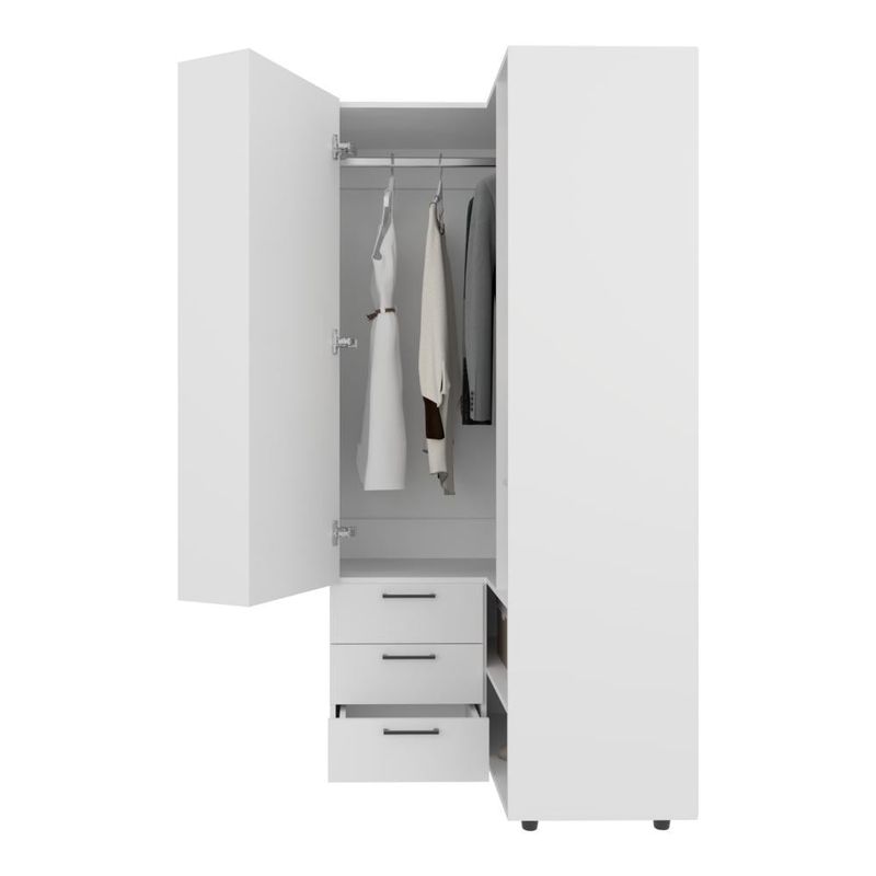 RTA DESIGN - Closet Esquinero Tolu Blanco con  tres cajones y múltiples espacios ZF