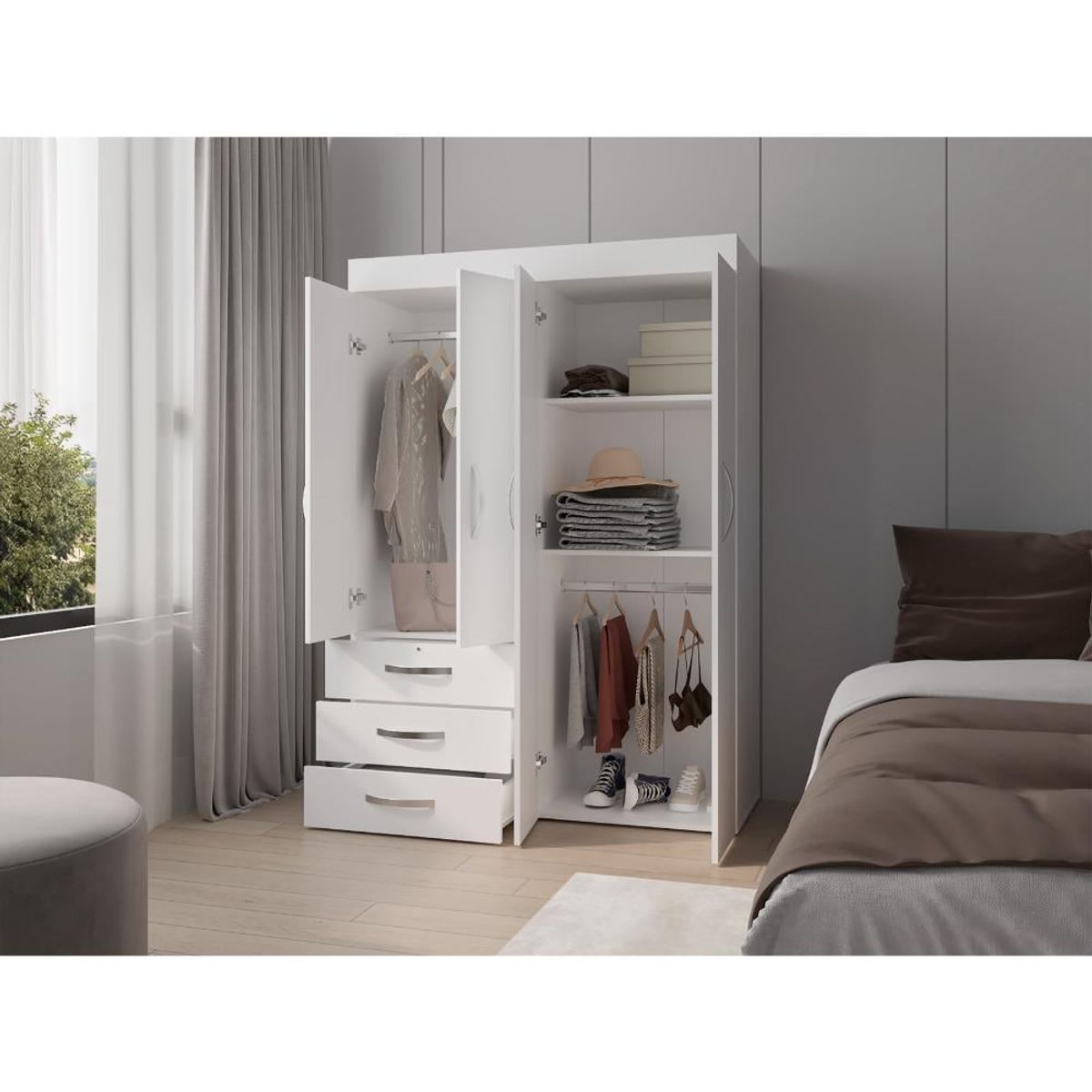 RTA DESIGN - Closet Denver Kronos Blanco con cuatro puertas abatibles ZF