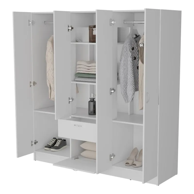 RTA DESIGN - Closet Adira Blanco con Siete Puertas Abatibles y Un Cajon ZF