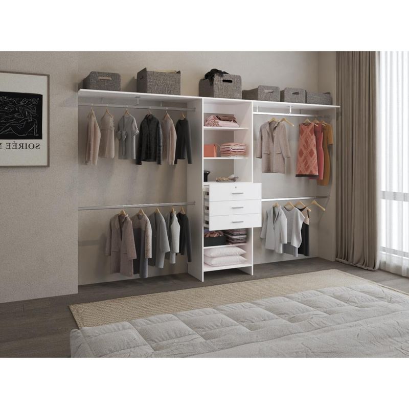 RTA DESIGN - Closet Abierto Leda Blanco con cuatro tubos cromados ZF