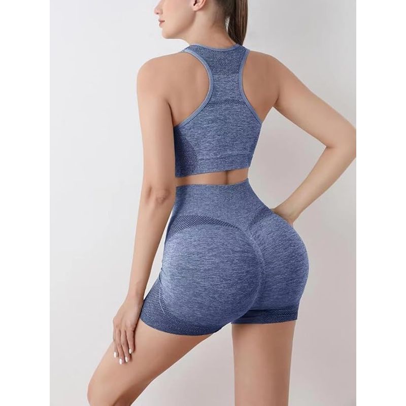 MIELTECH - Conjunto Short Dama Levanta Cola Pushup Control + Crop Top
