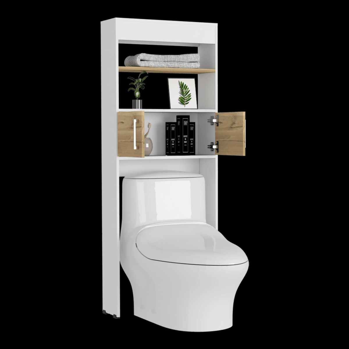 RTA - Gabinete de Baño Aqua 5 Café Claro y Blanco Duqueza  con Dos Puertas Para Su Almacenamiento