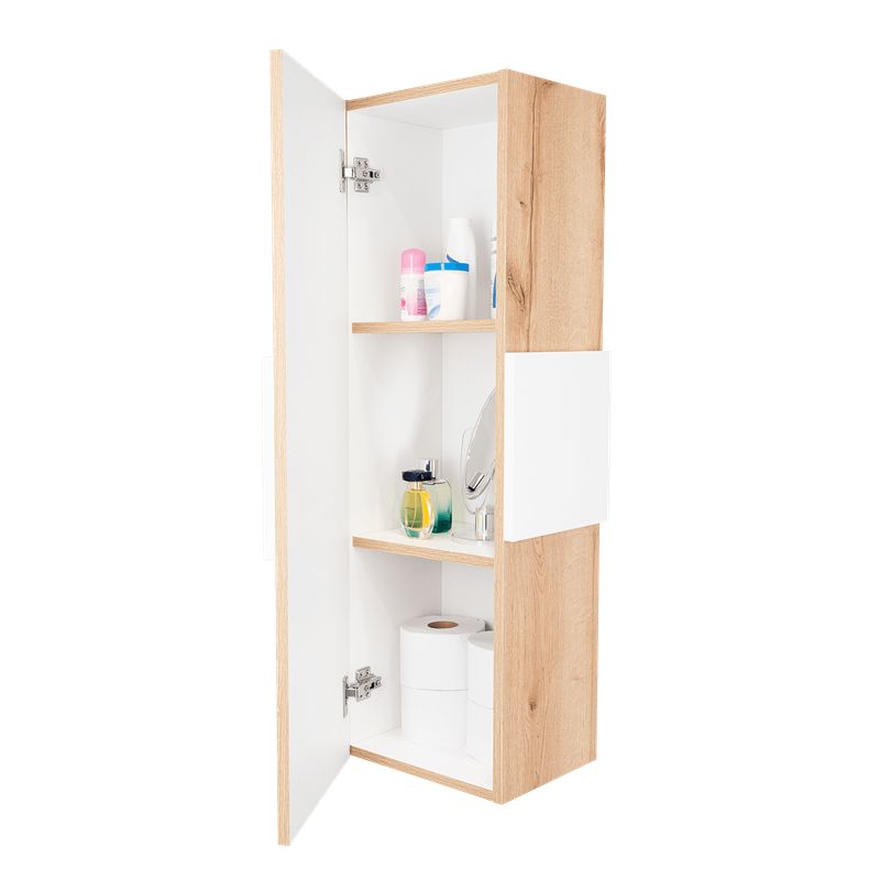 RTA - Gabinete de Baño Picasso Blanco y Café Claro con Espacio Para Guardar Objetos de Aseo  ZF