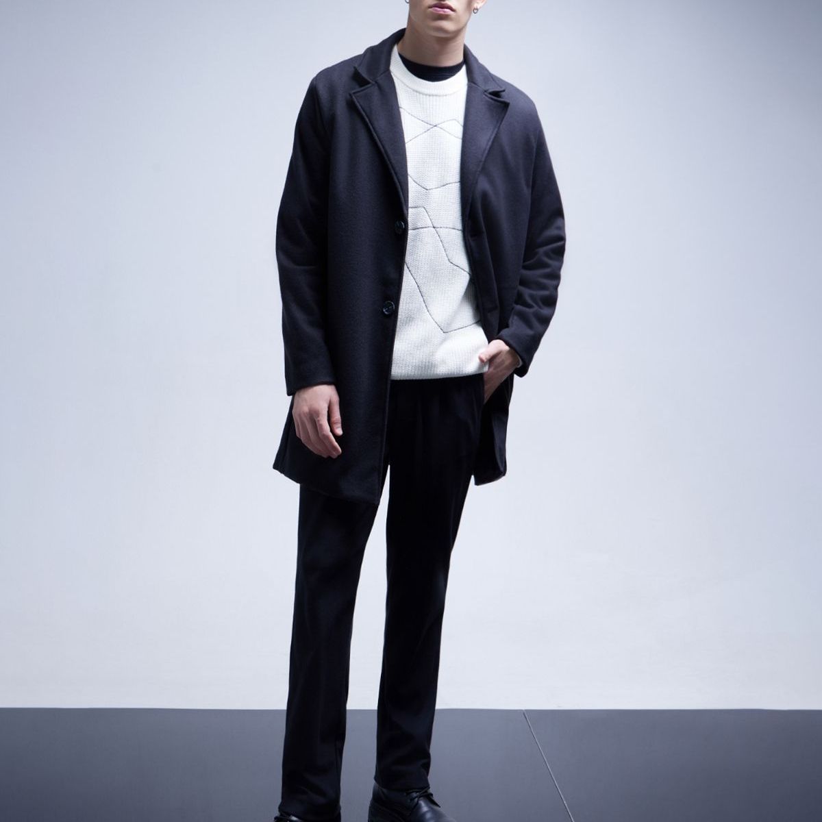 SEVEN SEVEN - Chaqueta Para Hombre Abrigo Color Negro Marca Seven Seven #45080402