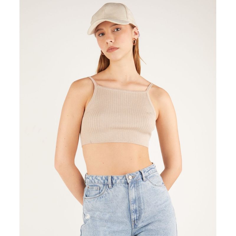 SEVEN SEVEN - Camiseta Para Mujer Manga Sisa Color Beige Marca Seven Seven #28095092