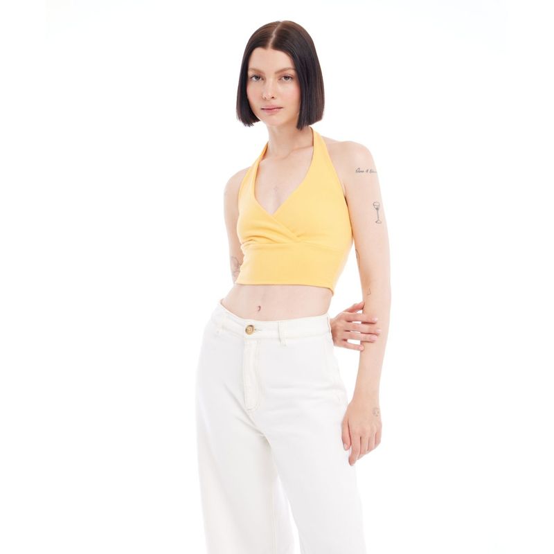 SEVEN SEVEN - Camiseta Para Mujer Manga Sisa Color Amarillo  Marca Seven Seven #28095325