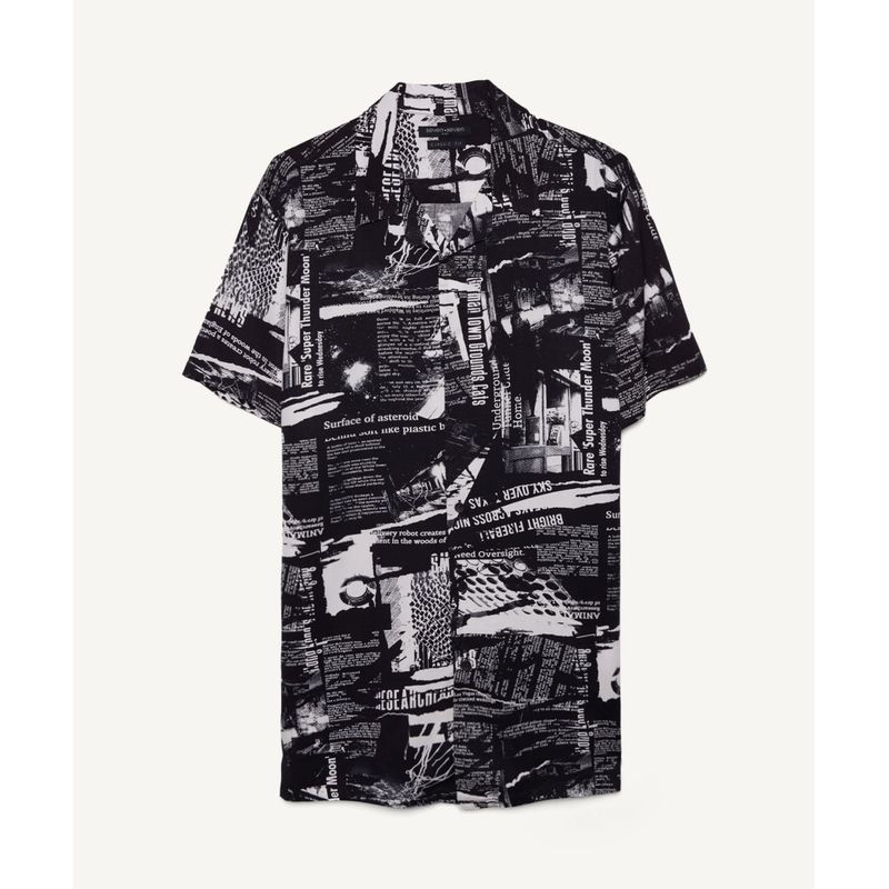 SEVEN SEVEN - Camisa Para Hombre Manga Corta  Color Negro Marca Seven Seven #45011831