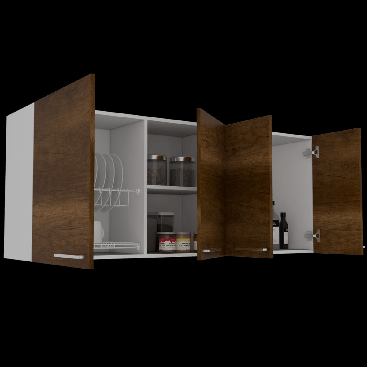 RTA DESIGN - Gabinete Superior Ursa Blanco y Cobre con Múltiples Entrepaños Para Almacenamiento