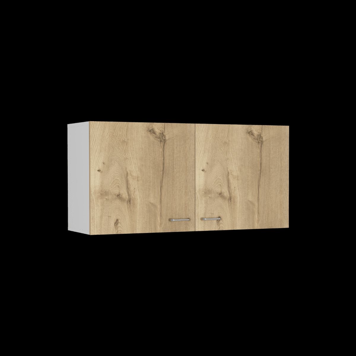 RTA DESIGN - Gabinete Superior Cantabria Blanco Perla y Café Claro con Dos Puertas Batientes  ZF