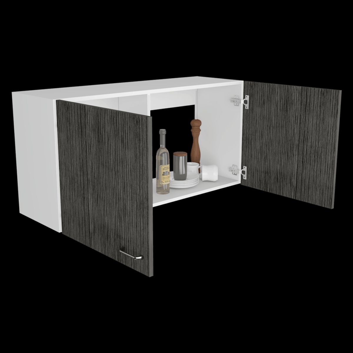 RTA DESIGN - Gabinete Superior Cantabria Blanco Perla y Gris con Dos Puertas Batientes ZF