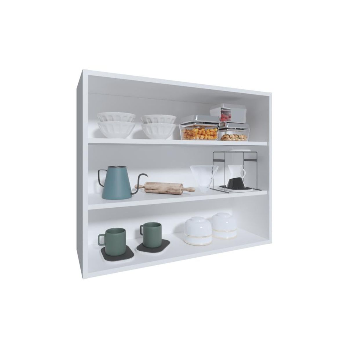 RTA DESIGN - Gabinete Superior Kane Blanco Duqueza con tres entrepaños