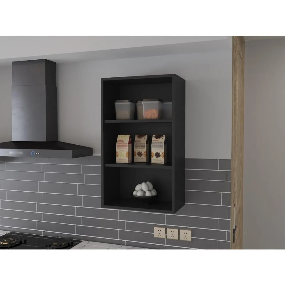 RTA DESIGN - Complemento Gabinete Superior Dibala Wengue cuenta con 3 entrepaños ZF