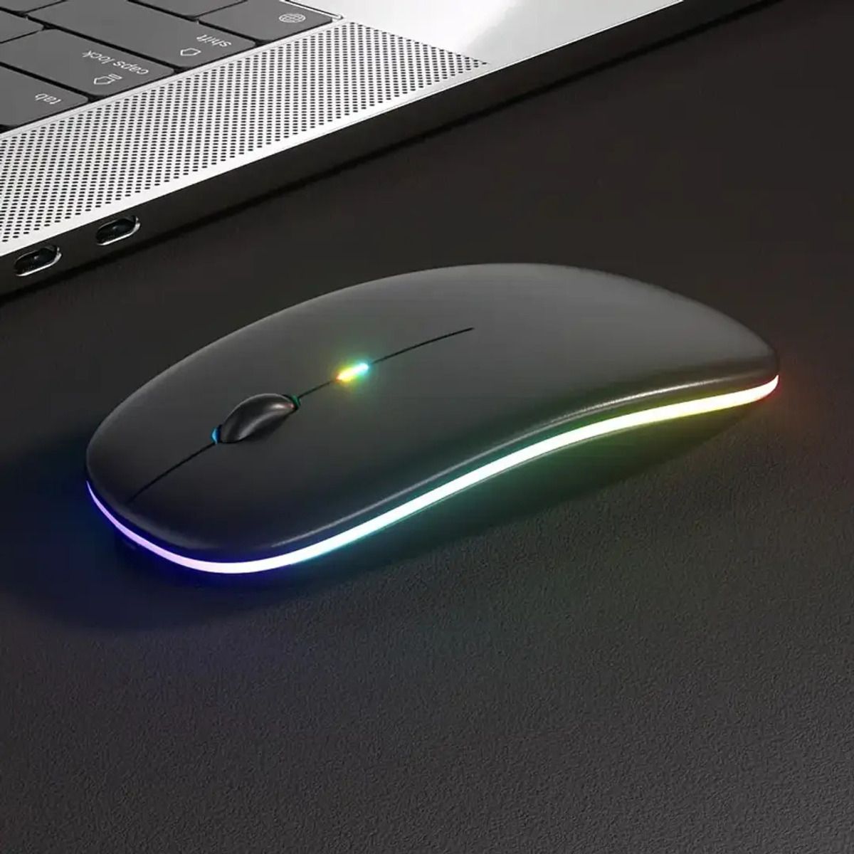 GENERICO - Mouse Inalámbrico Bluetooth Pc Cel Tablet Recargable Negro