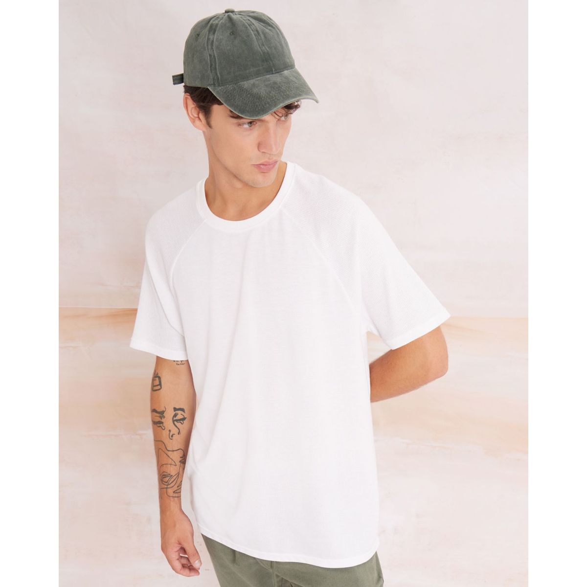 SEVEN SEVEN - Camiseta Manga Corta Texturizada  Para Hombre Crudo Seven Seven