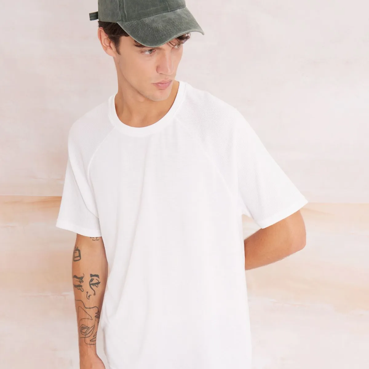 SEVEN SEVEN - Camiseta Manga Corta Texturizada  Para Hombre Crudo Seven Seven