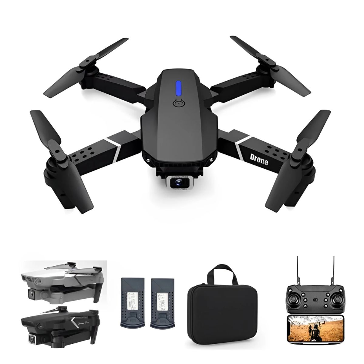 GENERICO - Drone E88 720p Con Control Remoto Estabilidad Doble Batería