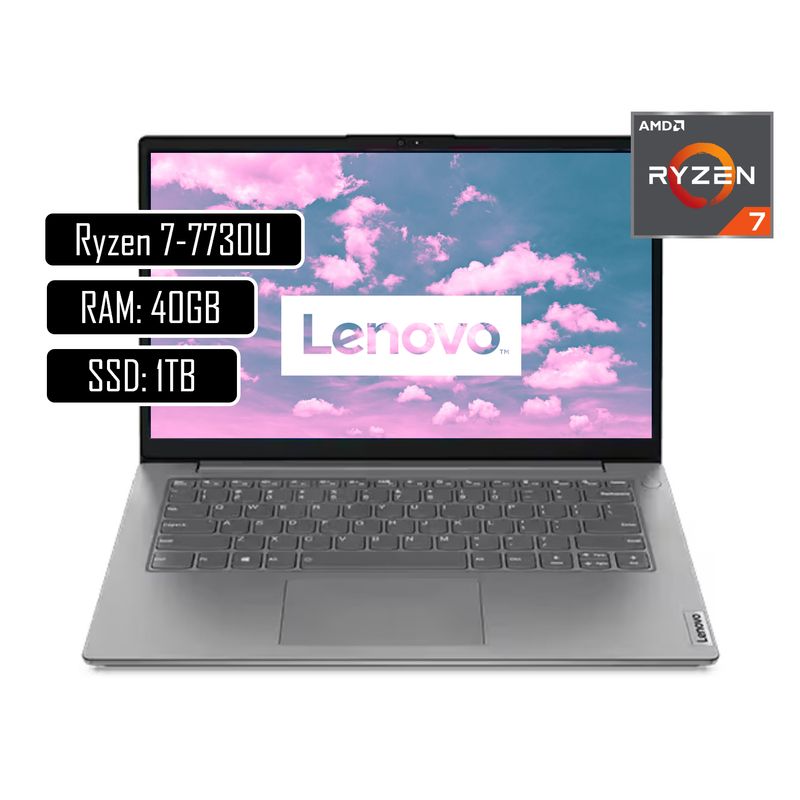 LENOVO - PORTATIL  AMD RYZEN 7-7730U SSD 1TB RAM 40GB LED 14 FULL HD