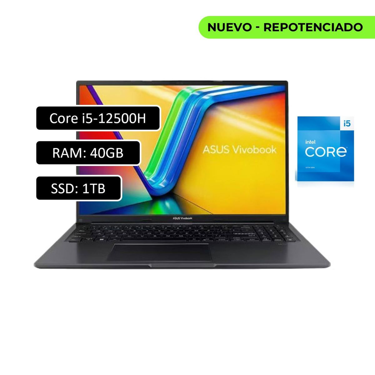 ASUS - PORTATIL INTEL CORE I5-12500H SSD 1TB RAM 40GB LED 16 FULL HD