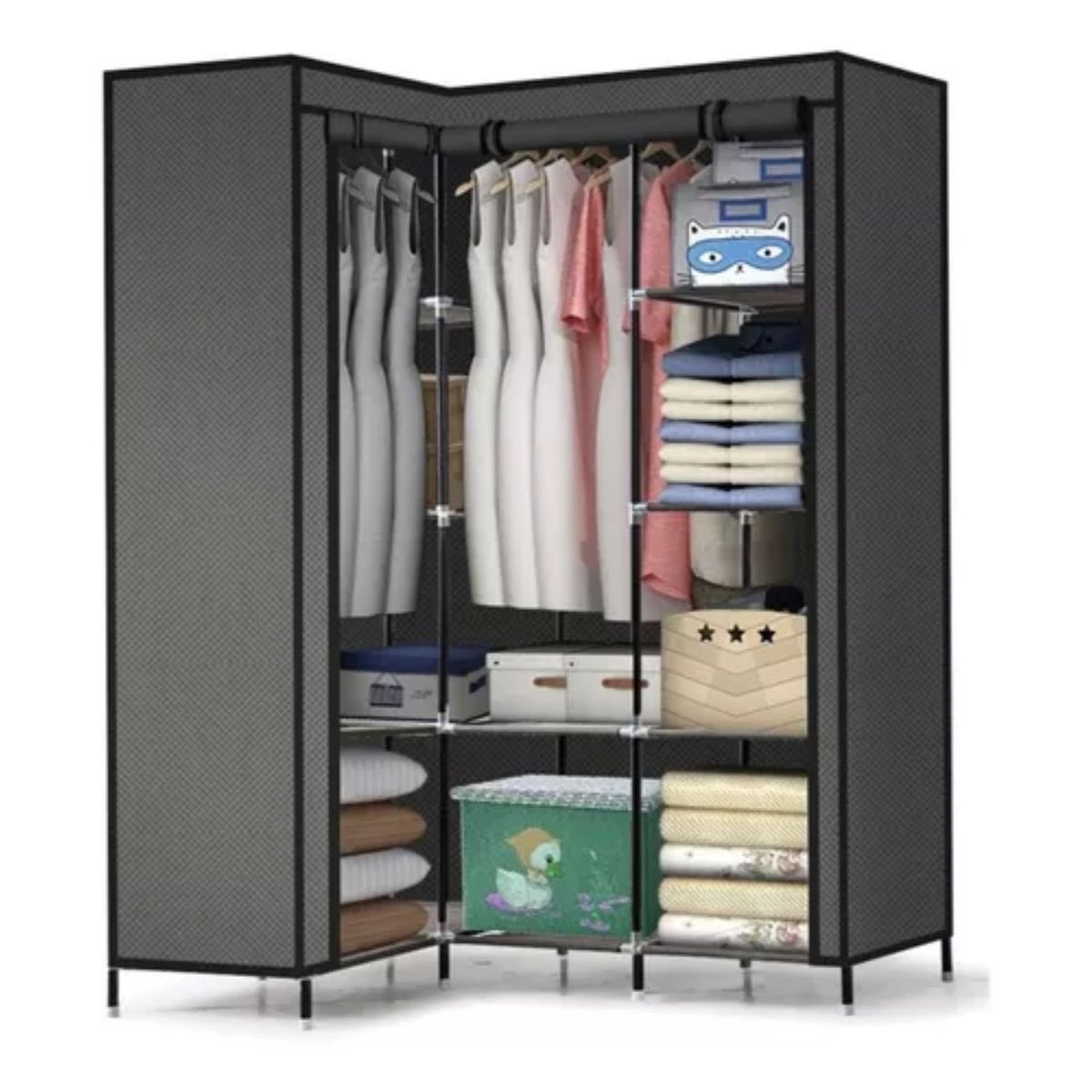TELEPRODUCTOSBOGOTA - Closet Esquinero Organizador De Ropa 8 Estantes 88l88