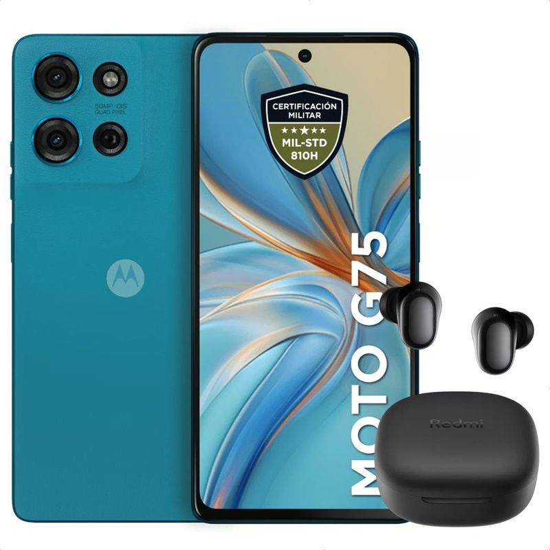 MOTOROLA - Celular Motorola Moto G75 5G 256GB /8GB Azul + Buds 6 Play