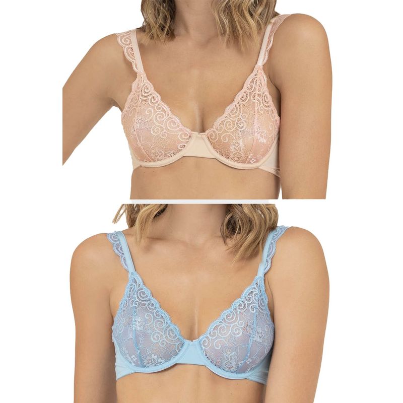 FORMAS INTIMAS - Bralette Paq X2 Mujer Multicolor Fi 32858