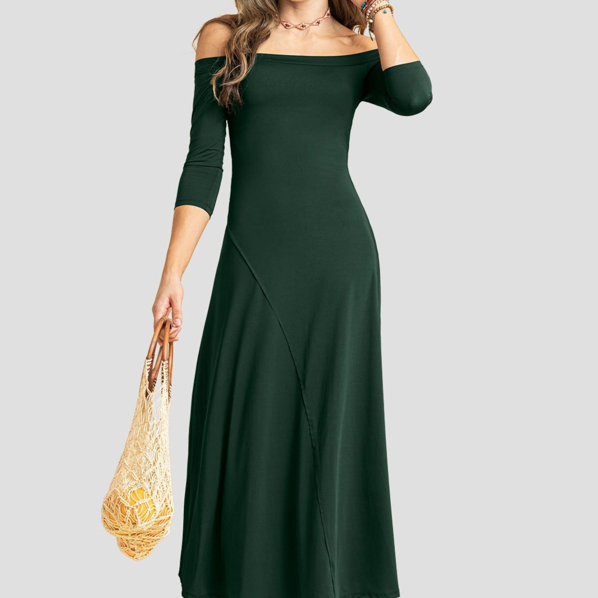 RUTTA - Vestido Largo Mujer Verde Pino Rutta 104163