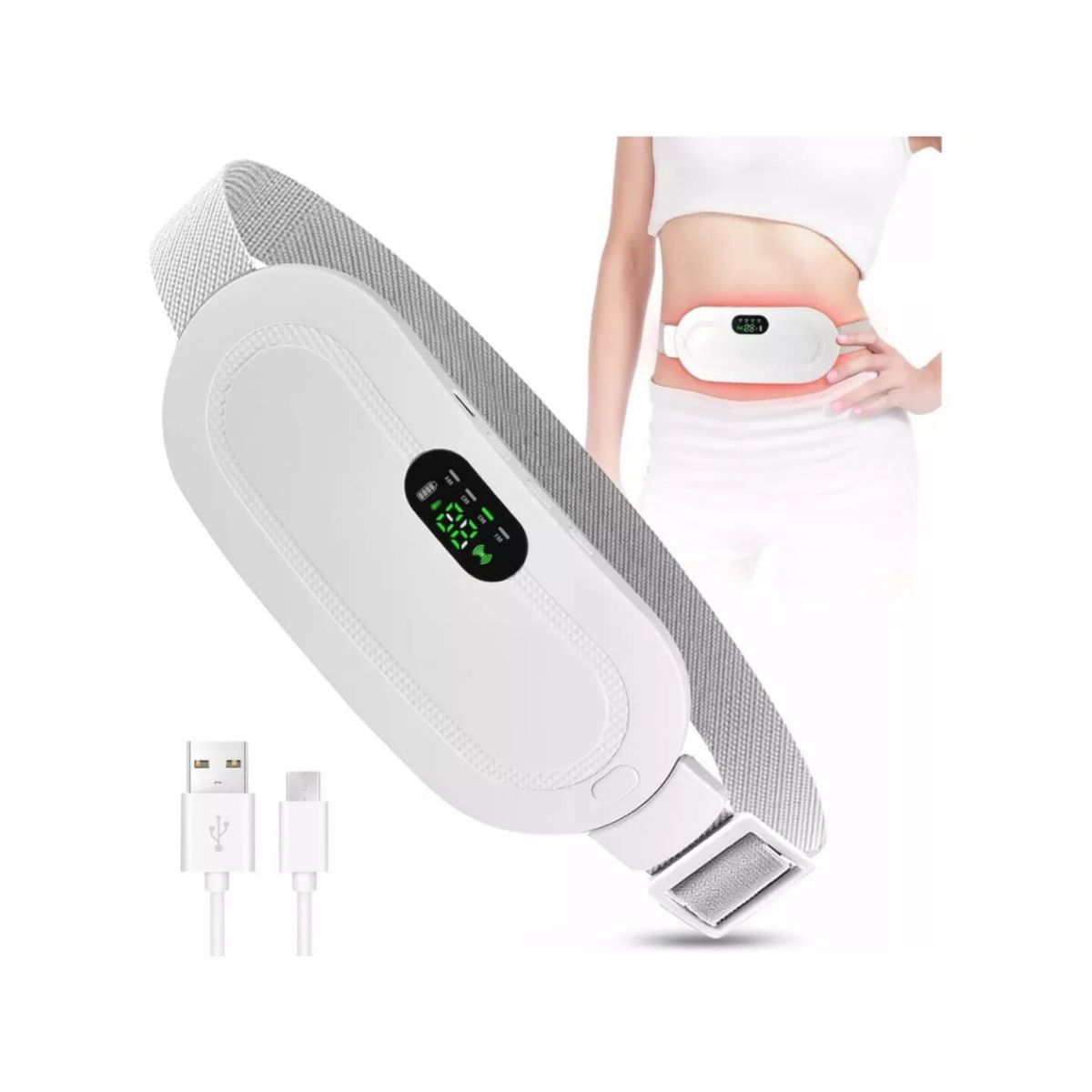 INFANTILES CAJUROMIX - Almohadilla Blanca De Cólicos Recargable Adiós Al Dolor Menstrual