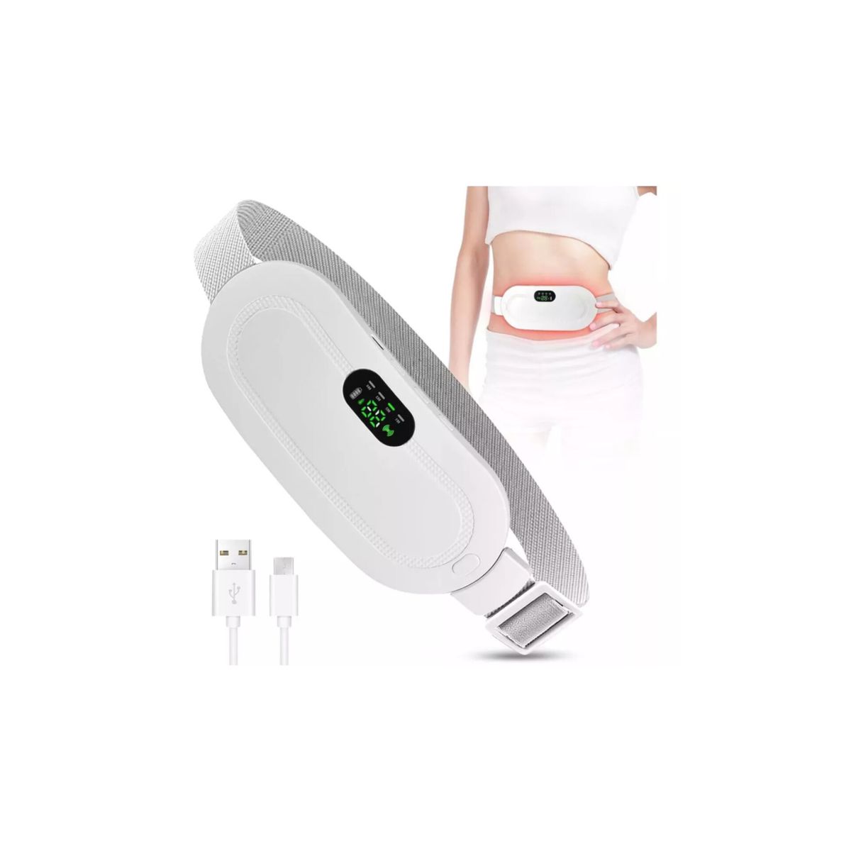 INFANTILES CAJUROMIX - Almohadilla Blanca De Cólicos Recargable Adiós Al Dolor Menstrual