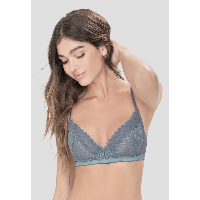 FORMAS INTIMAS - Bralette Mujer Azul Acero Fi 6035