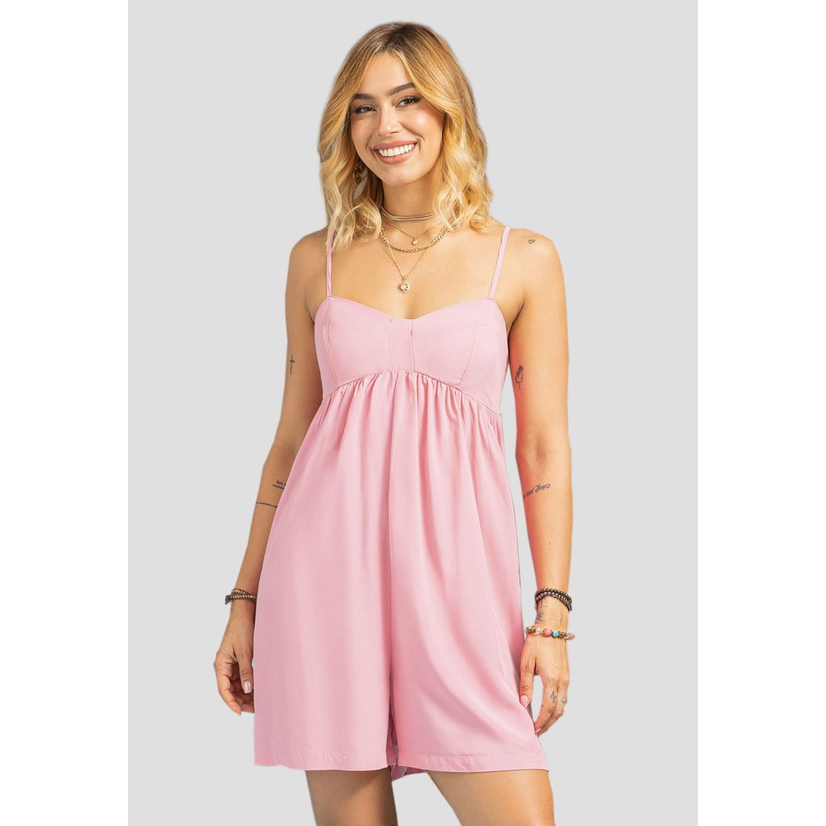 RUTTA - Enterizo Corto Mujer Rosa Polvo Rutta 107961