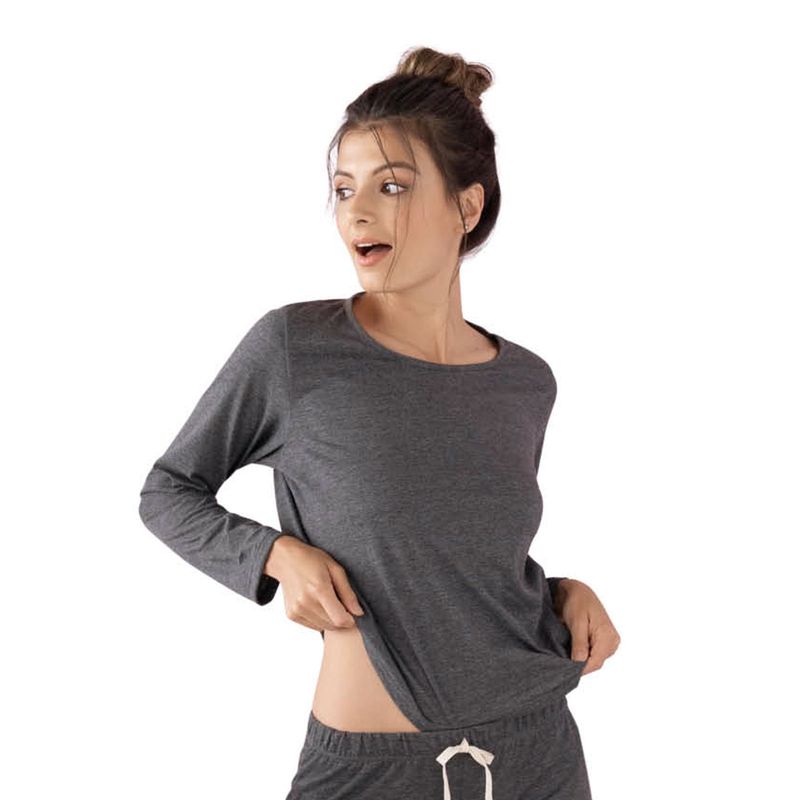 FORMAS INTIMAS - Buzo Mujer Negro Cross Fi 88116