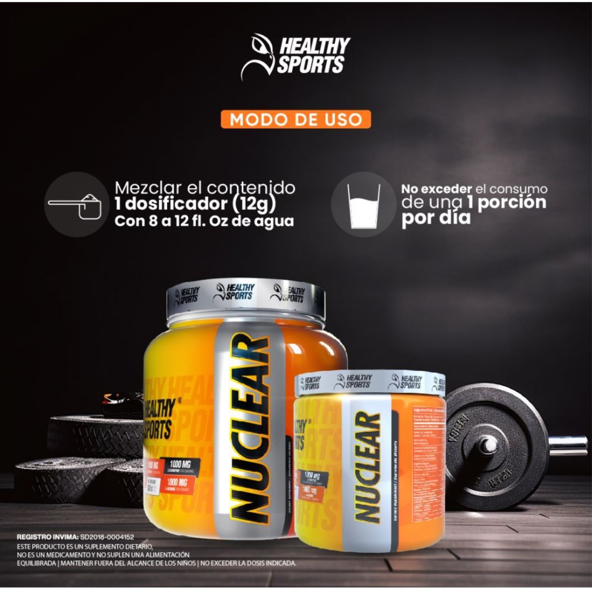 HEALTHY SPORTS - Pre-entreno Nuclear 180gr - 15 Serv -  Healthy Sports
