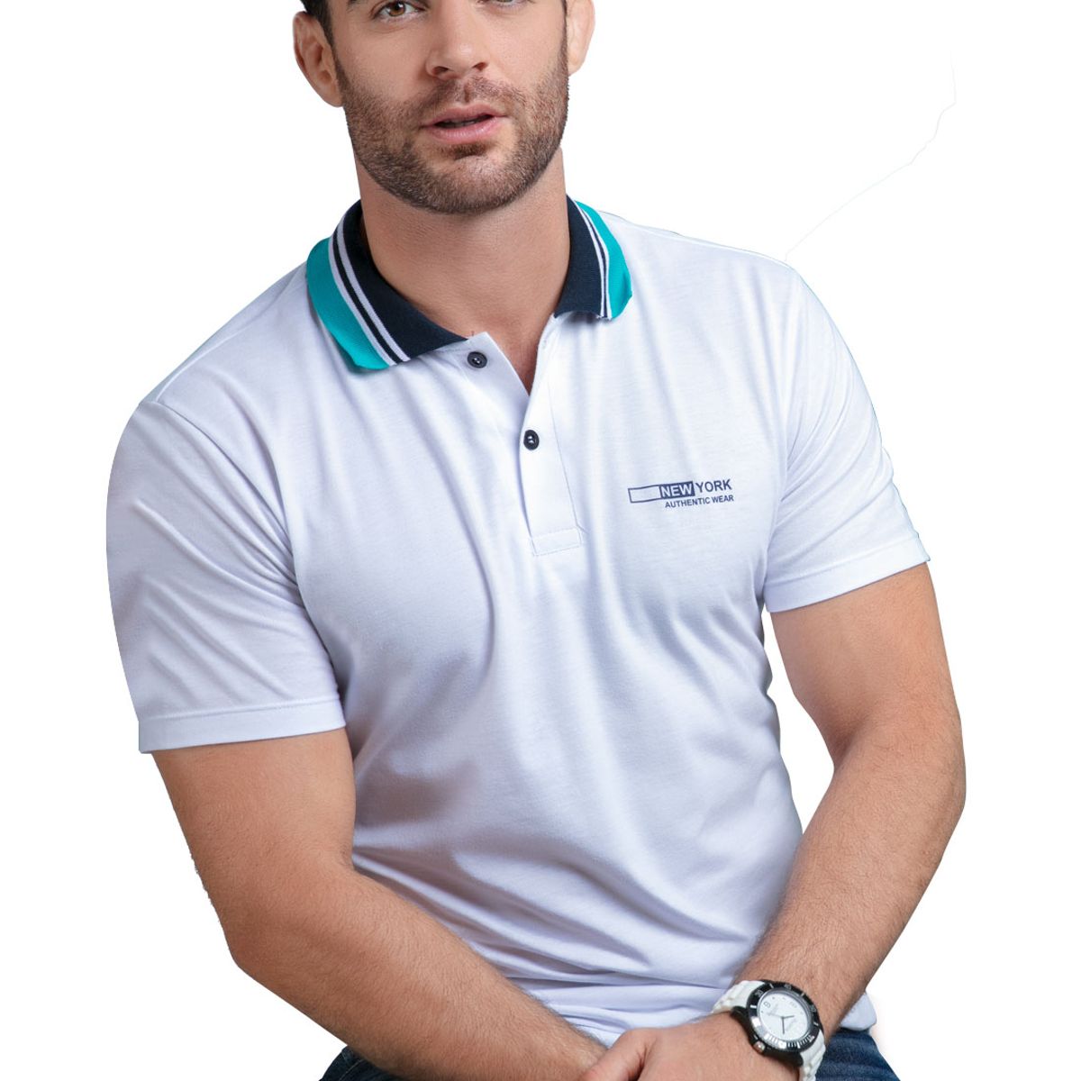 MARKETING PERSONAL - Polo Hombre Blanco Mp 88999