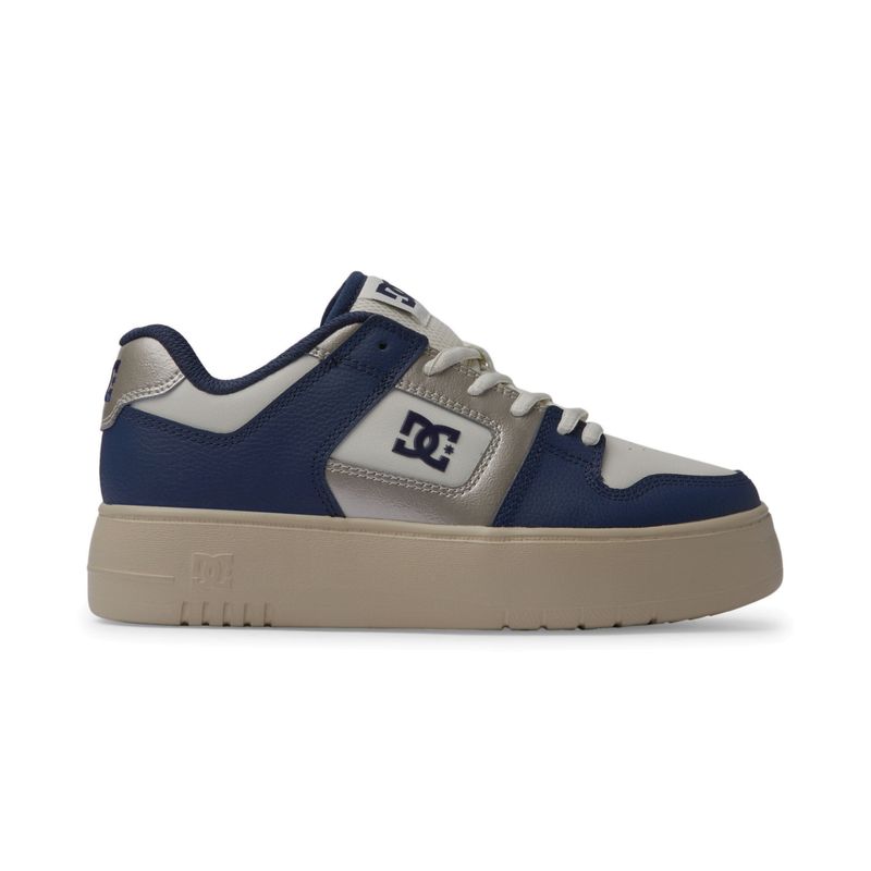 DC SHOES - Tenis DC Shoes Manteca 4 Para Mujer Color Blanco y Azul