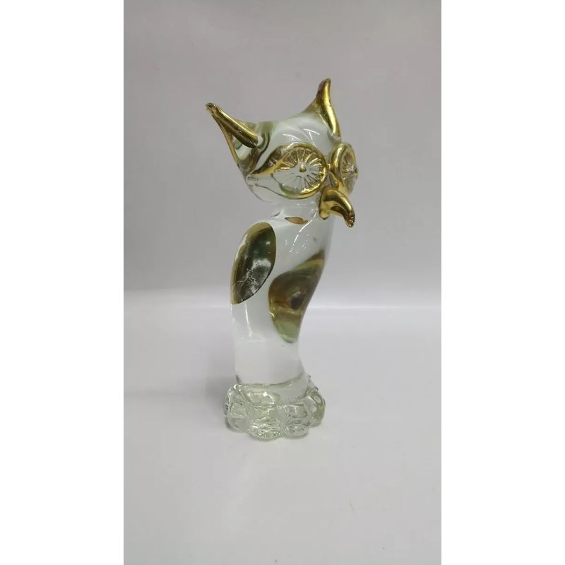 GENERICO - Buho De Mesa En Cristal Murano Y Laminilla