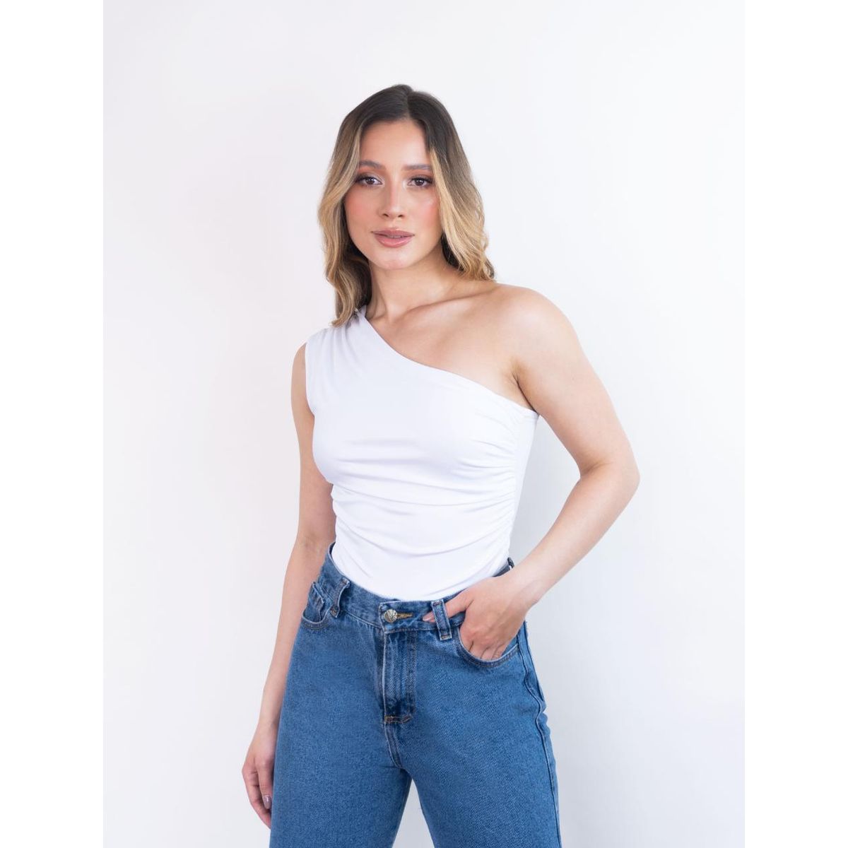 MOLGOA - Body para Mujer Escote Asimétrico - Arrecife