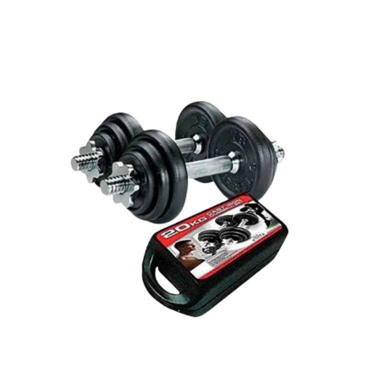 GENERICO - Mancuernas 20 kg, Kit Completo con 12 Discos y Maletín