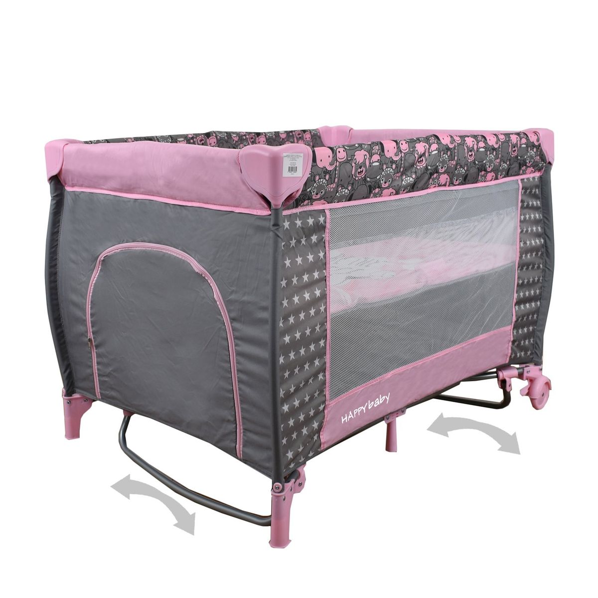 HAPPY BABY - Corral Cuna Bebe 3 en 1 Miami Happy Baby Rosa