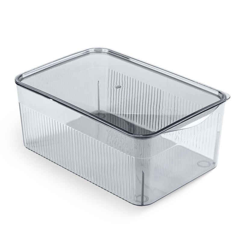 CHEF MASTER - Recipiente Transparente Apilable con Tapa Organizador Cocina Gris