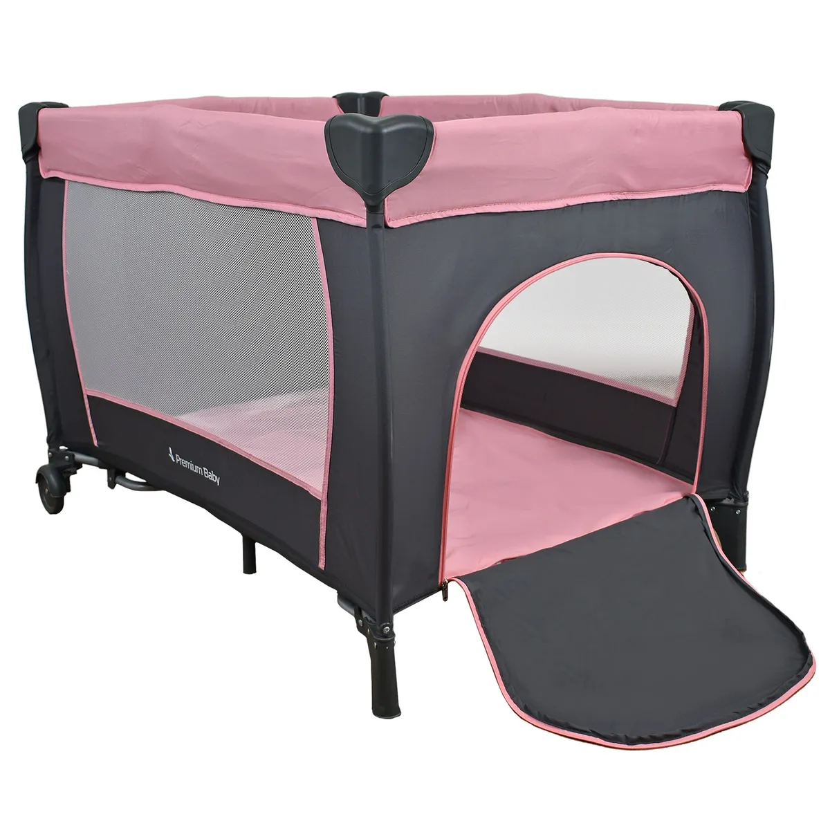 PREMIUM BABY - Corral Cuna Mecedora Bebé Premium Baby Napoles Rosa