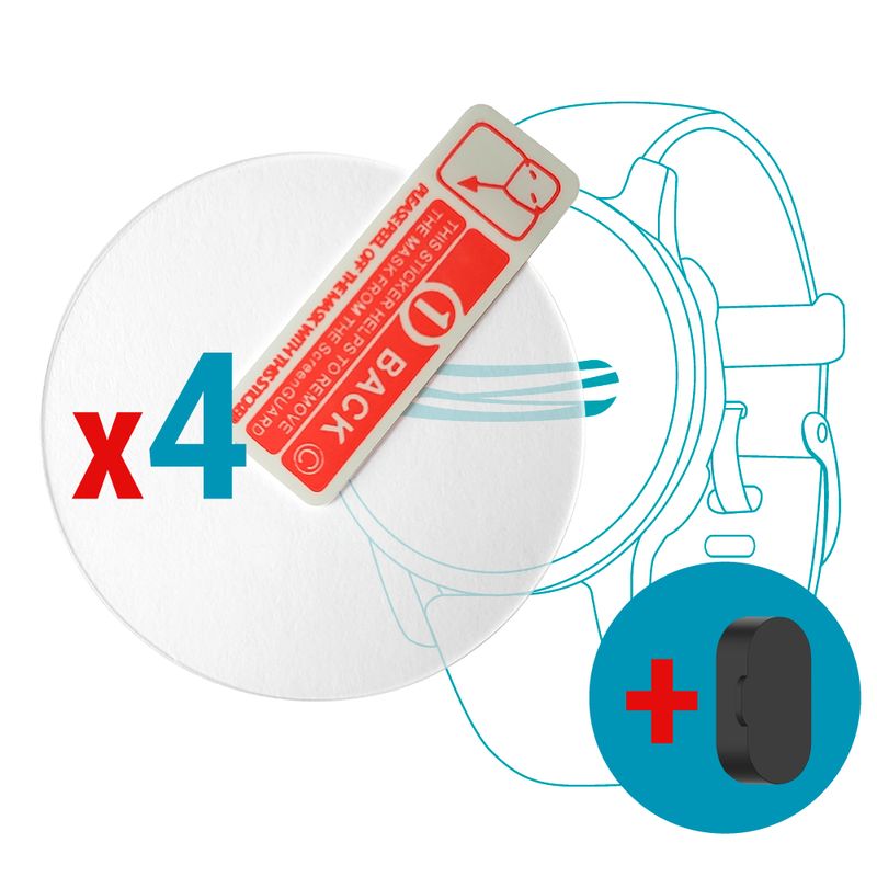 GENERICO - Protector Para Garmin Instinct E 45mm Vidrio x4 Uds + Tapa